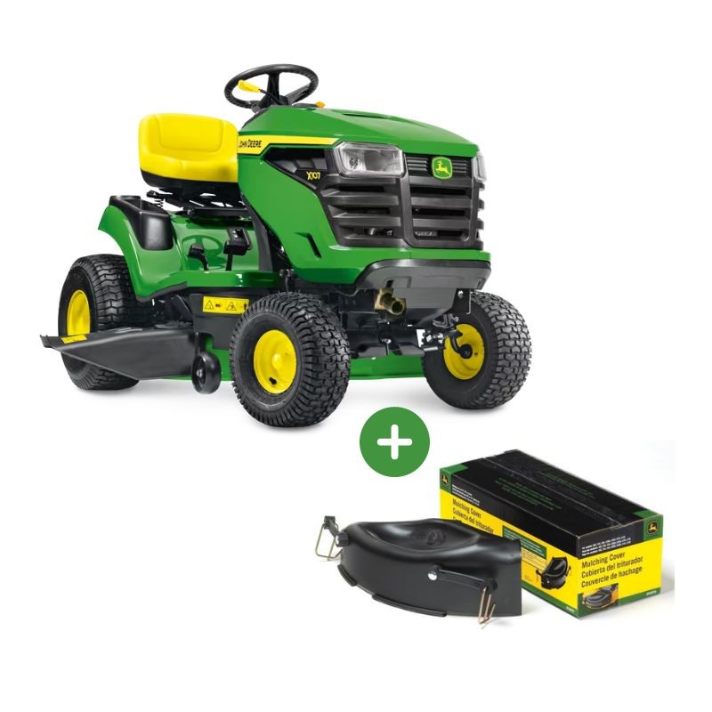John Deere X107 – Tracteur de pelouse à éjection latérale et fonction mulching