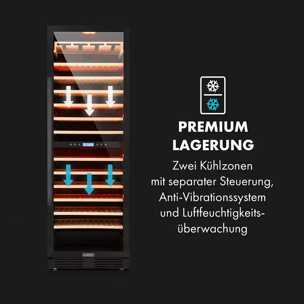 KLARSTEIN Vinovilla Grande 165 Built-in Duo Onyx – Weinkühlschrank