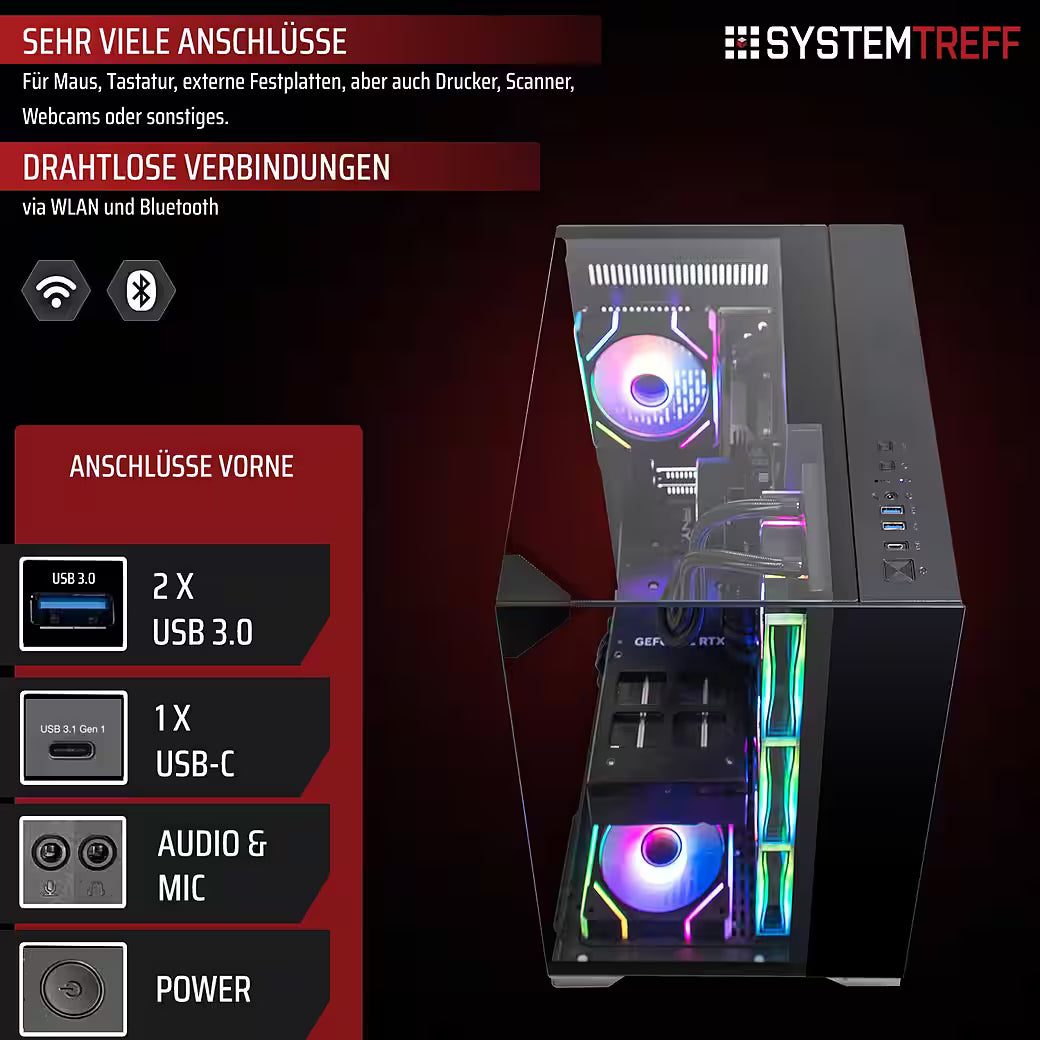 SYSTEMTREFF AMD Ryzen 7 9800X3D Gaming-PC mit NVIDIA GeForce RTX 5080 16GB