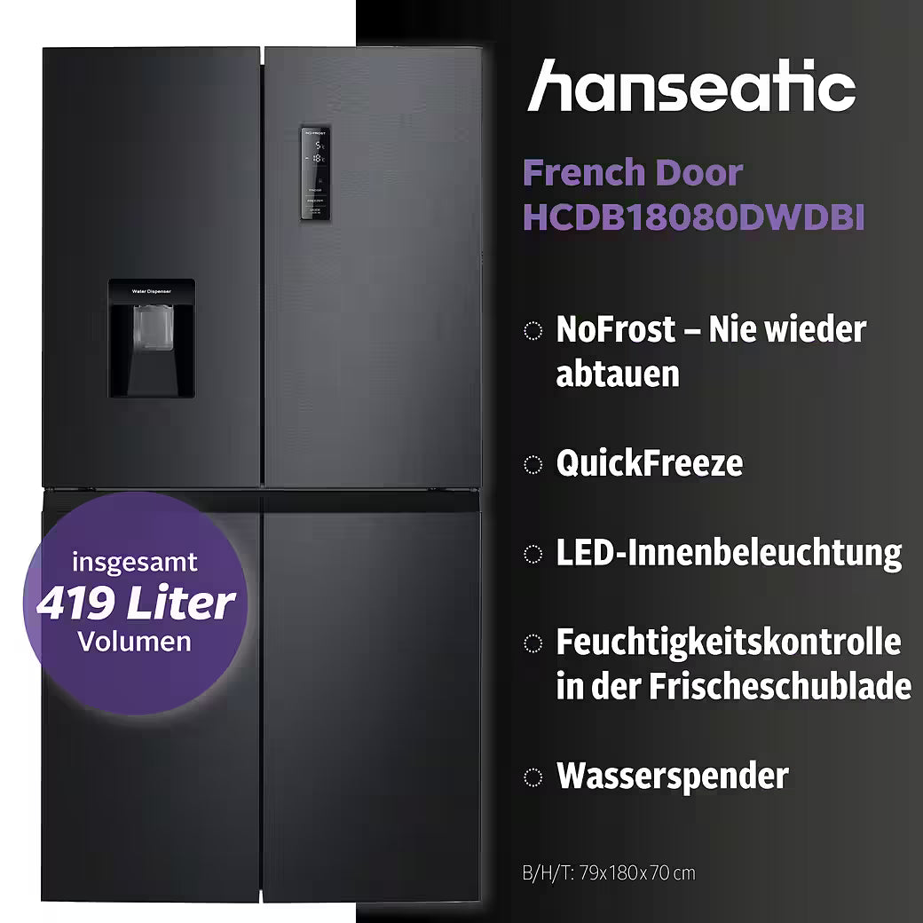 HANSEATIC Multi Door Kühl-/Gefrierkombination HCDB18080DWDBI