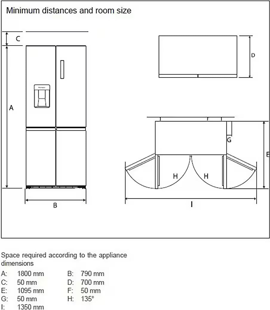 HANSEATIC Multi Door Kühl-/Gefrierkombination HCDC18080CWDBI