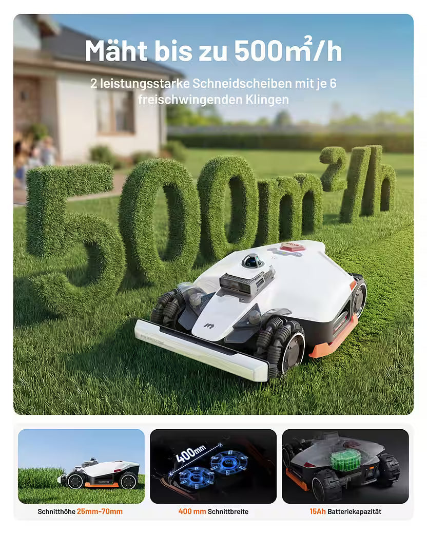 ECOACS GOAT O1200 LiDAR PRO – Robotic Lawnmower with Dual-LiDAR