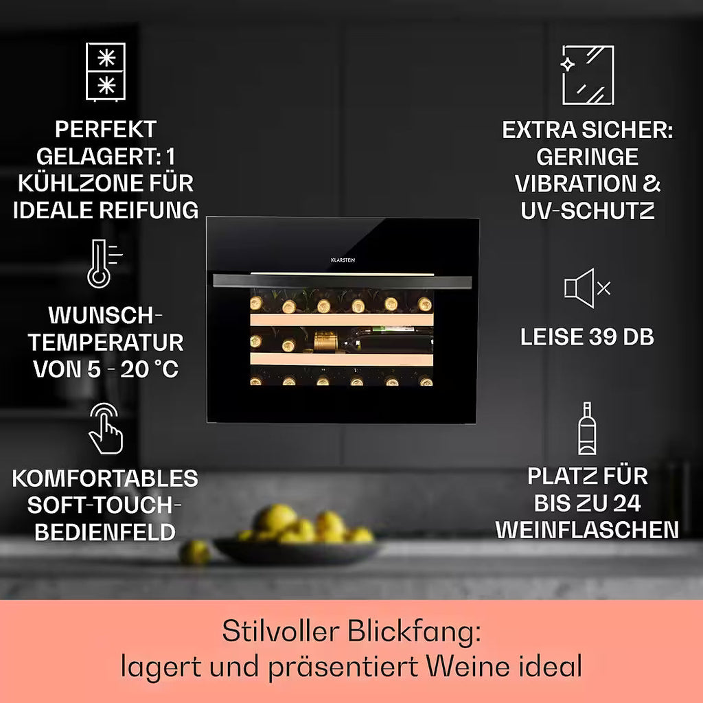 KLARSTEIN Vinsider 24 Built-In Uno – Einbau-Weinkühlschrank