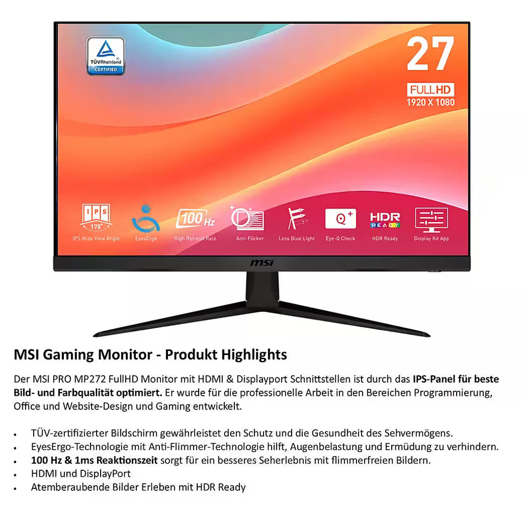 MEINPC AMD Ryzen 7 Set Gaming-PC-Komplettsystem
