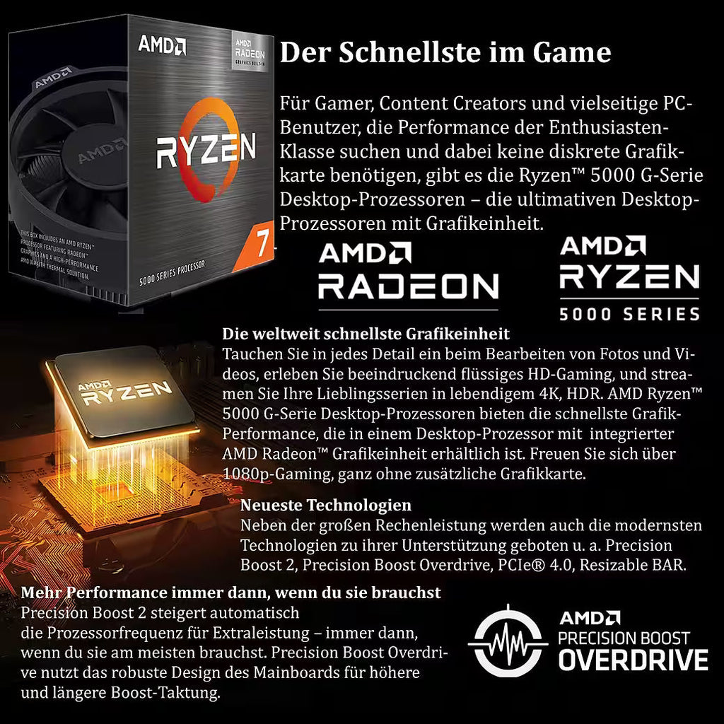 MEINPC AMD Ryzen 7 Set Gaming-PC-Komplettsystem