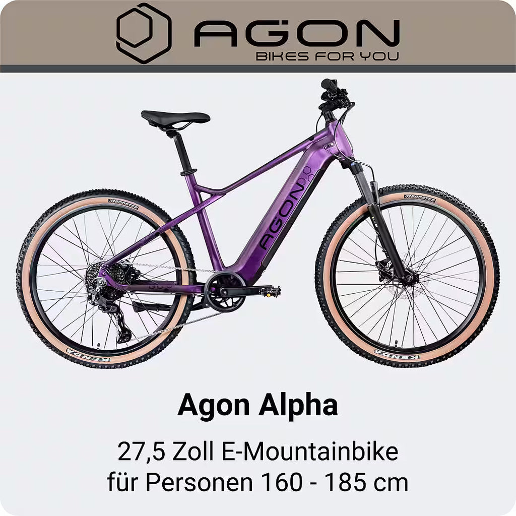 AGON E-Bike Mountainbike Alpha 27,5 Zoll