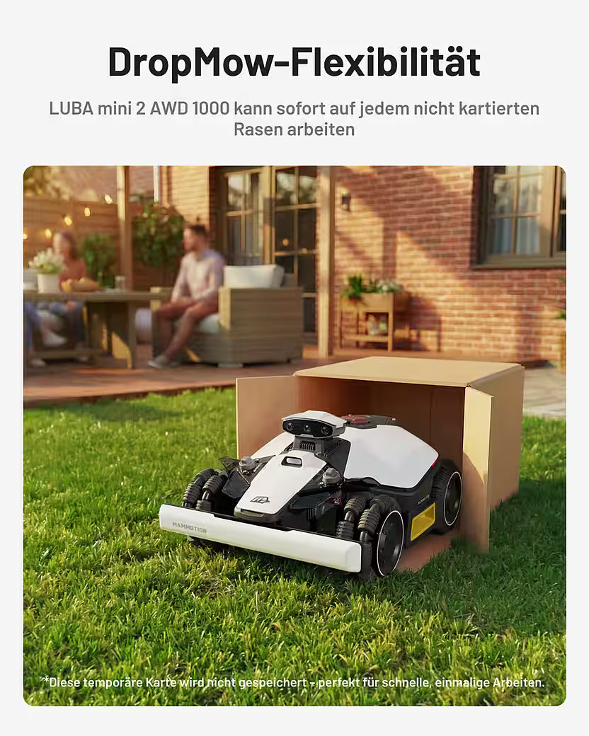 MAMMOTION LUBA Mini 2 AWD 1000 – Rasenroboter ohne Begrenzungskabel