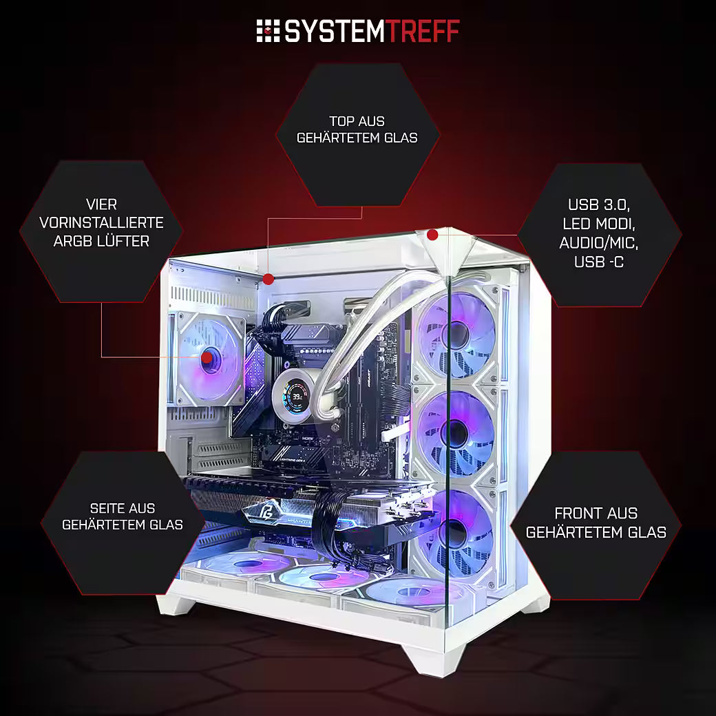 SYSTEMTREFF AMD Ryzen 7 7800X3D Gaming-PC mit NVIDIA GeForce RTX 5070 12GB