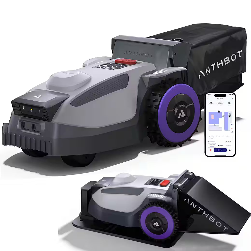 ANTHBOT N8 – 4-in-1 Mähroboter ohne Begrenzungskabel mit 23-L-Fangkorb