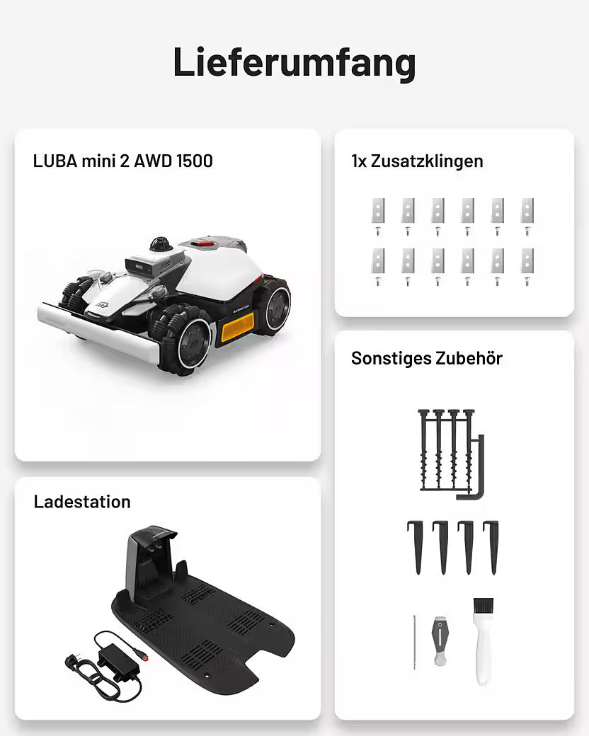 MAMMOTION LUBA Mini 2 AWD 1500 – Robot tondeuse sans fil périphérique