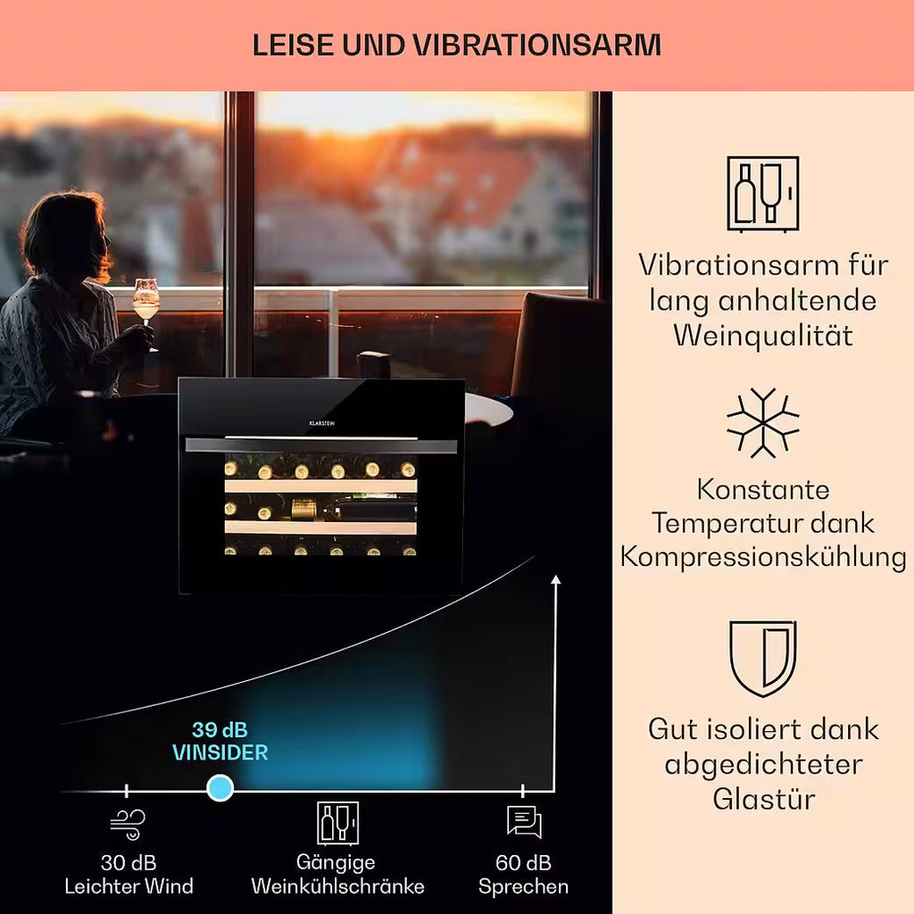KLARSTEIN Vinsider 24 Built-In Uno – Einbau-Weinkühlschrank
