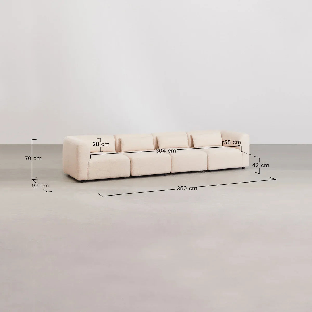 Fogler 4-teiliges Modulsofa
