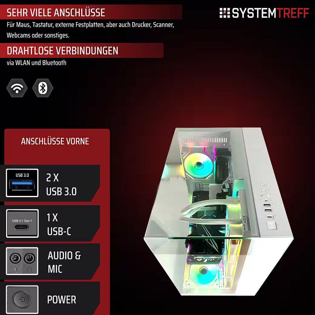 SYSTEMTREFF AMD Ryzen 7 7800X3D Gaming-PC mit NVIDIA GeForce RTX 5070 12GB