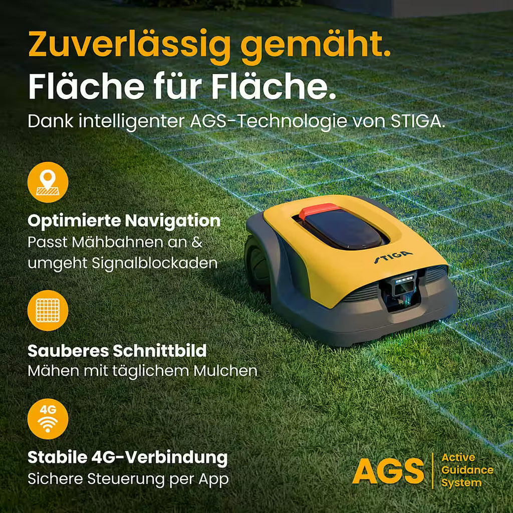 STIGA A 10v – Kabelloser Mähroboter für Flächen bis zu 1.000 m²