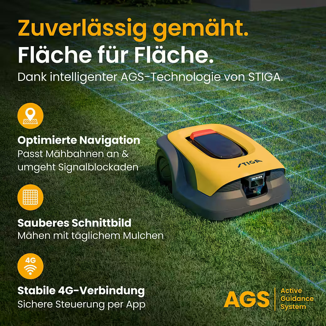 STIGA A 10v – Kabelloser Mähroboter für Flächen bis zu 1.000 m²