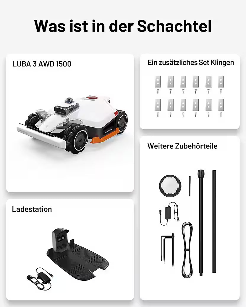 MAMMOTION Robot tondeuse LUBA 3 AWD 3000 avec garage