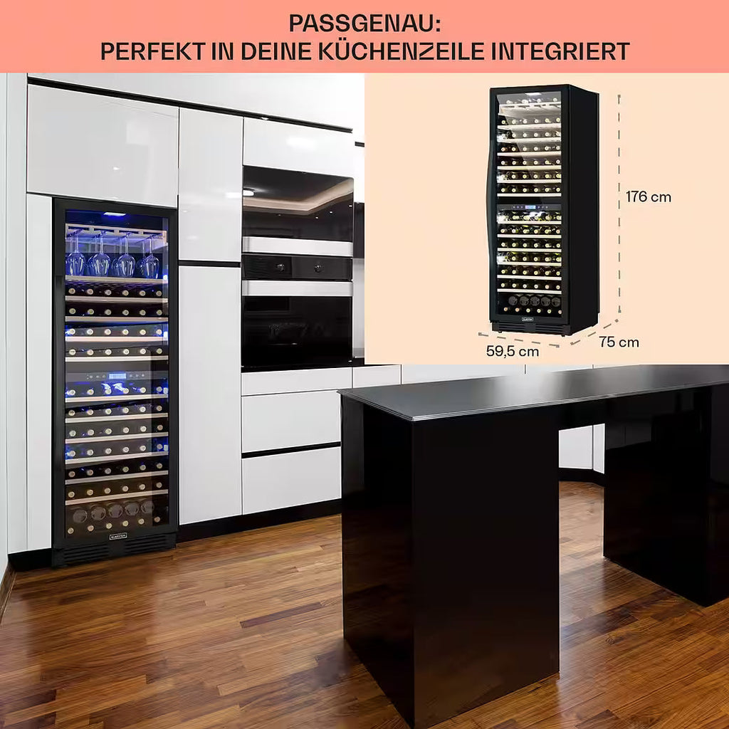 KLARSTEIN Vinovilla Grande 165 Built-in Duo Onyx – Weinkühlschrank