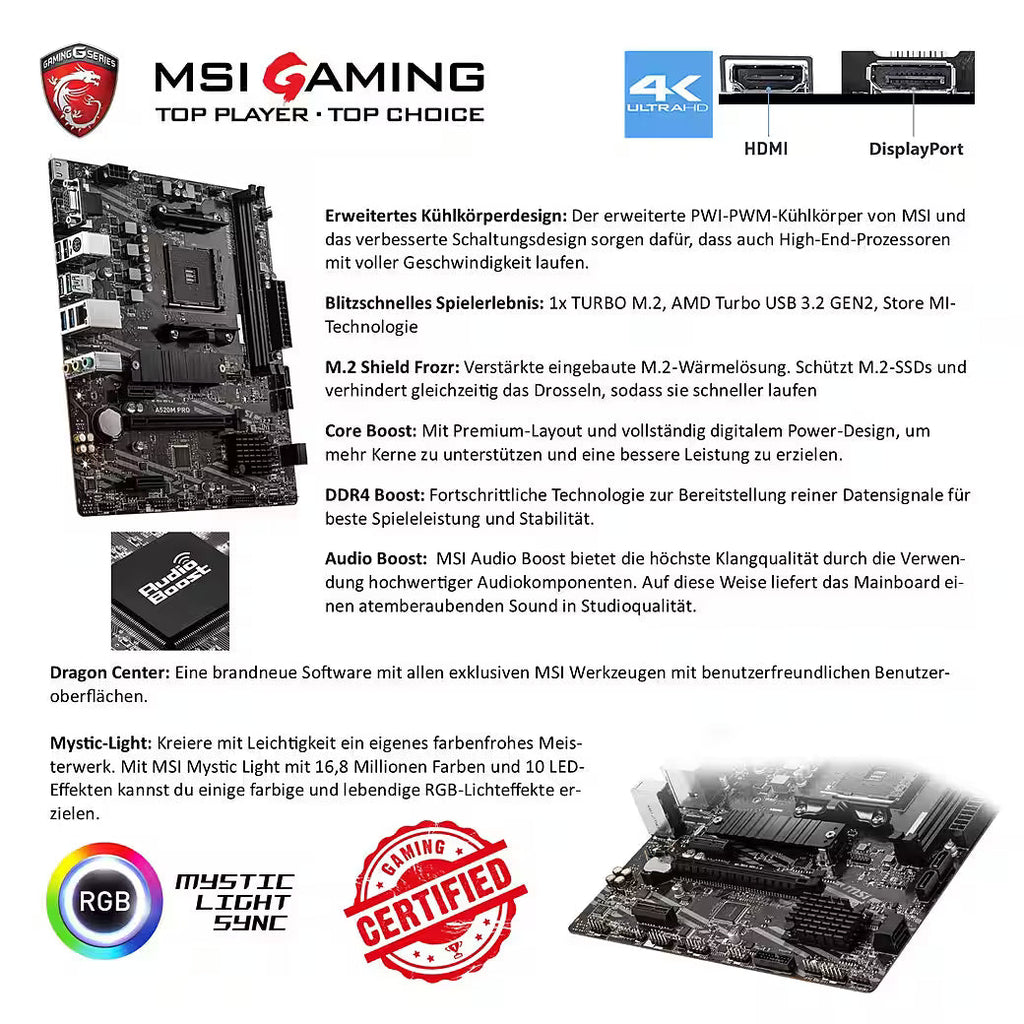 MEINPC AMD Ryzen 7 Set Gaming-PC-Komplettsystem