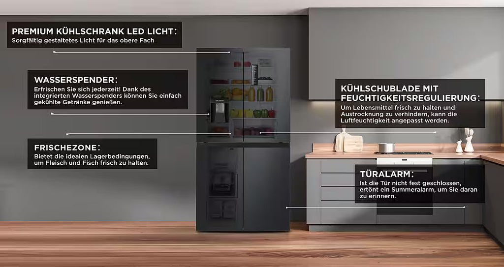 HANSEATIC Multi Door Kühl-/Gefrierkombination HCDC18080CWDBI