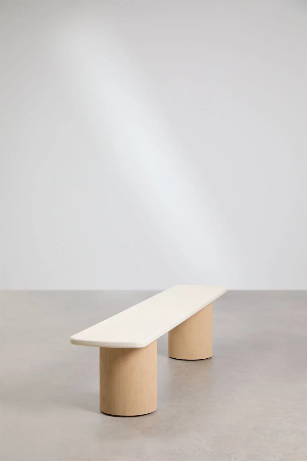 Ensemble de table de jardin rectangulaire Sharpay 230x110 cm avec 2 bancs de jardin en ciment et bois d'acacia