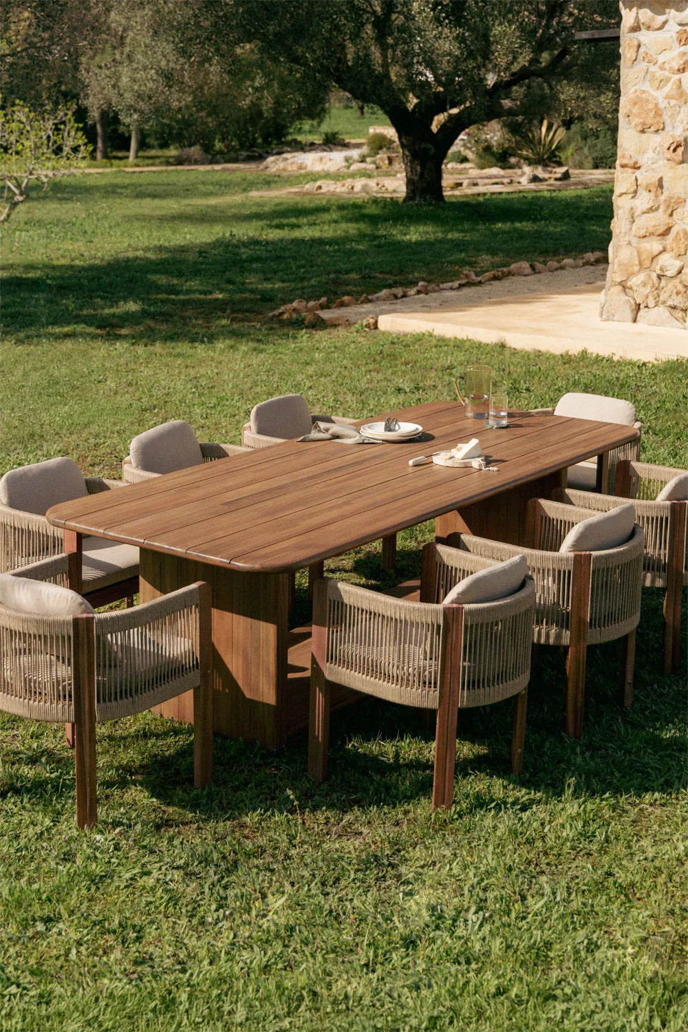 Siena rechteckiger Gartentisch 265x120 cm aus Akazienholz
